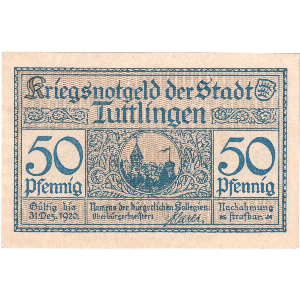 Alemania, Tuttlingen, 50 Pfennig, 1921-12-31, SC