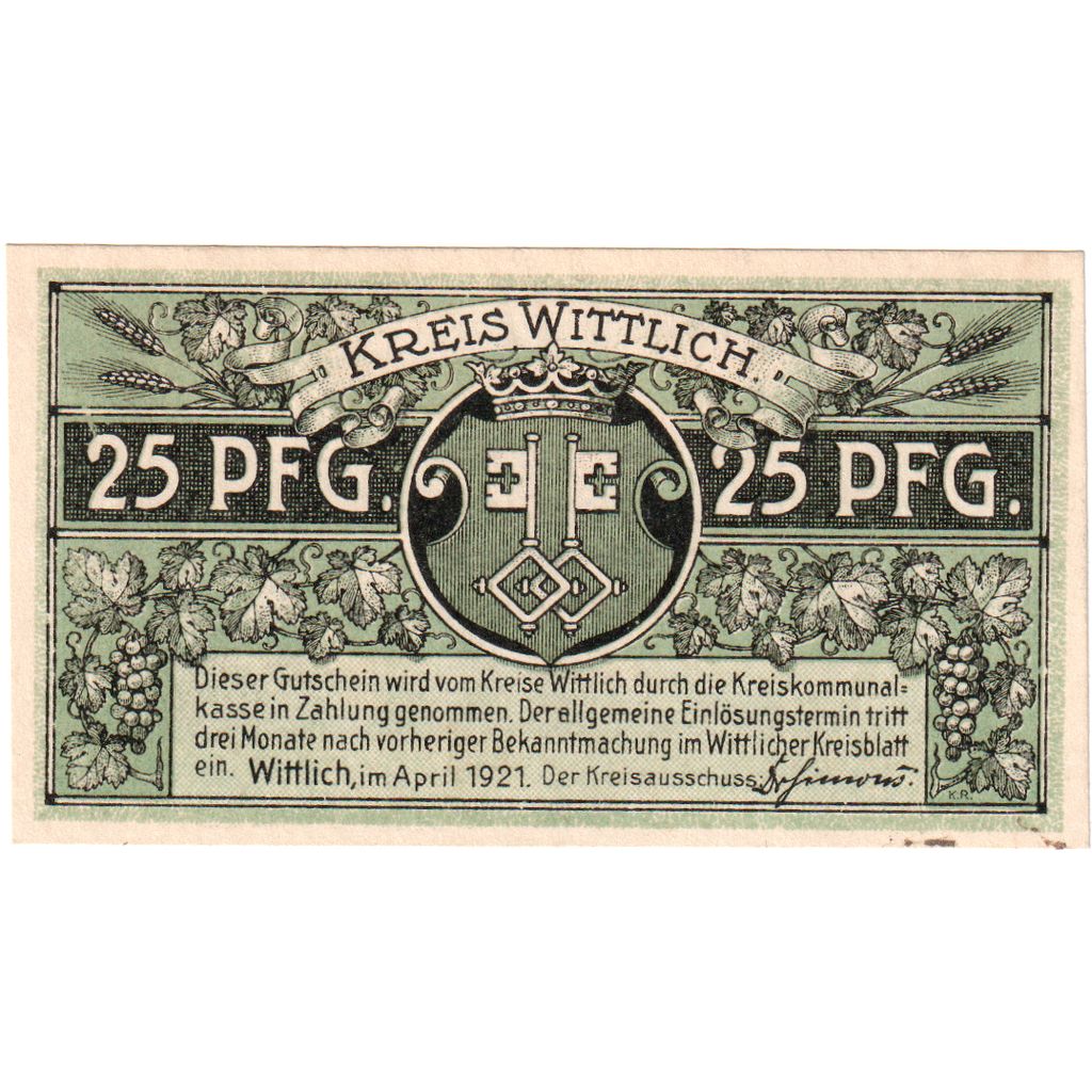 Alemania, Wittlich, 25 Pfennig, SC