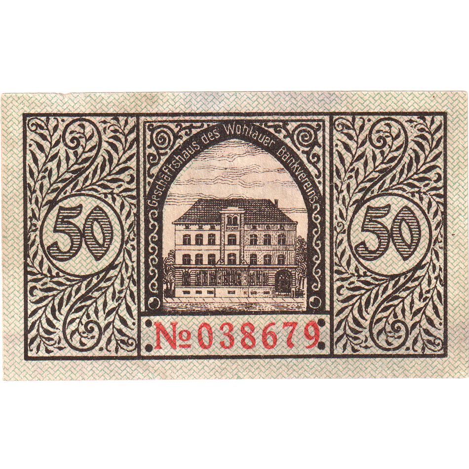 Alemania, Wohlau, 50 Pfennig, 1920-02-25, EBC