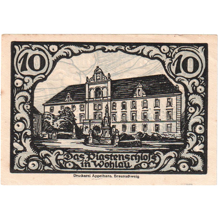 Alemania, Wohlau, 10 Pfennig, 1921-04-01, EBC