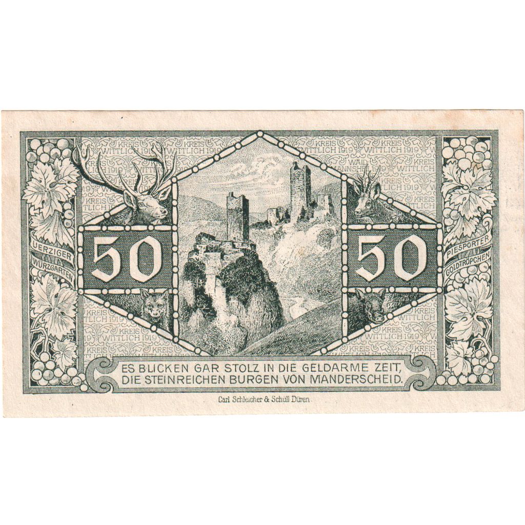 Niemcy, Wittlich, 50 Pfennig, 1919-09-15, AU(55-58)