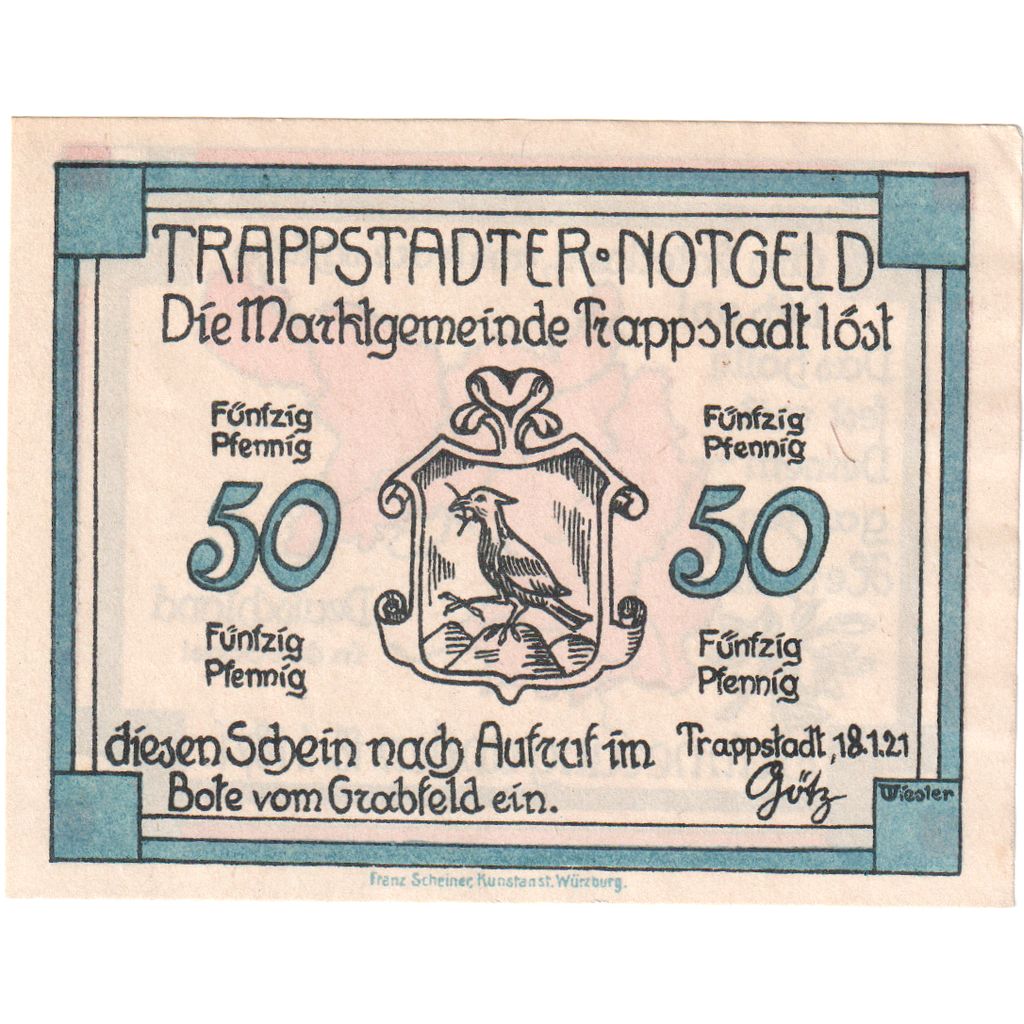 Alemania, Trappstadt, 50 Pfennig, 1921-01-18, SC
