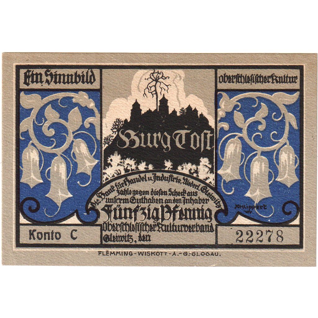 Duitsland, Gleiwitz, 50 Pfennig, SPL