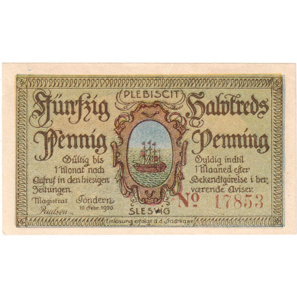 Alemania, Tondern, 50 Pfennig, 1920-02-10, SC