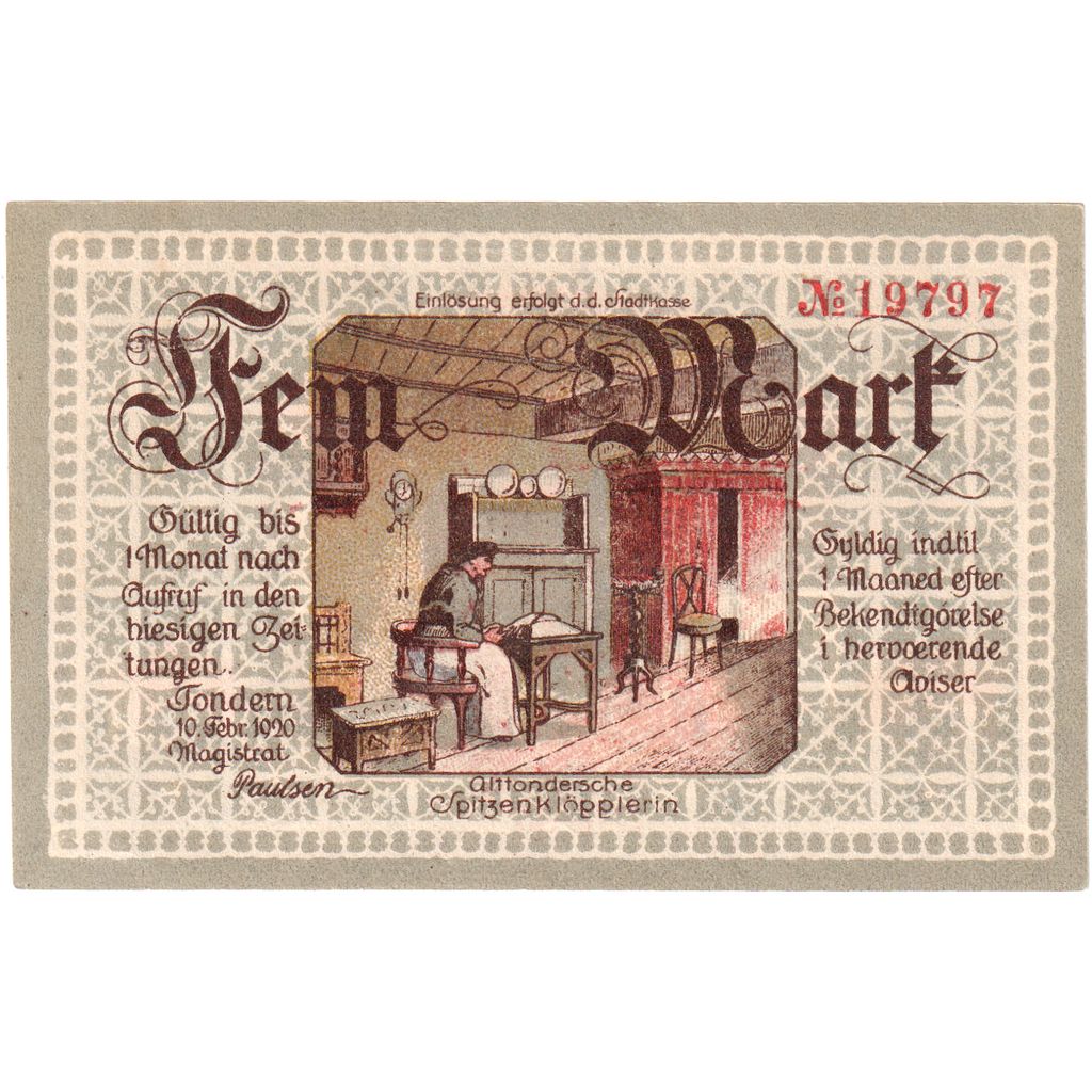 Duitsland, Tondern, 5 Mark, 1920-02-10, SPL