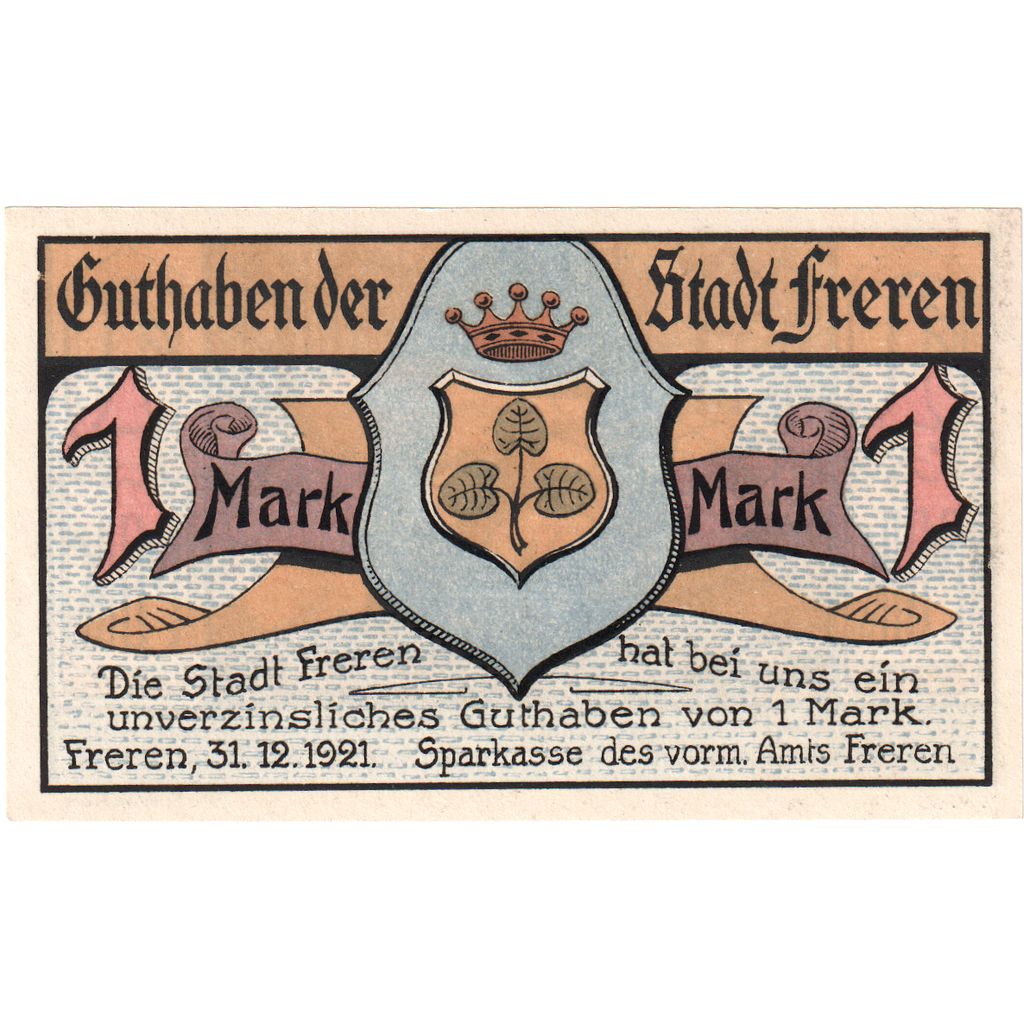 Duitsland, Freren, 1 Mark, 1921-12-31, SPL