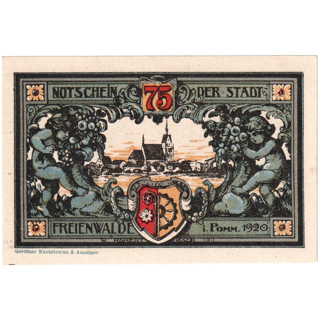 Niemcy, Freienwalde, 75 Pfennig, UNC(63)