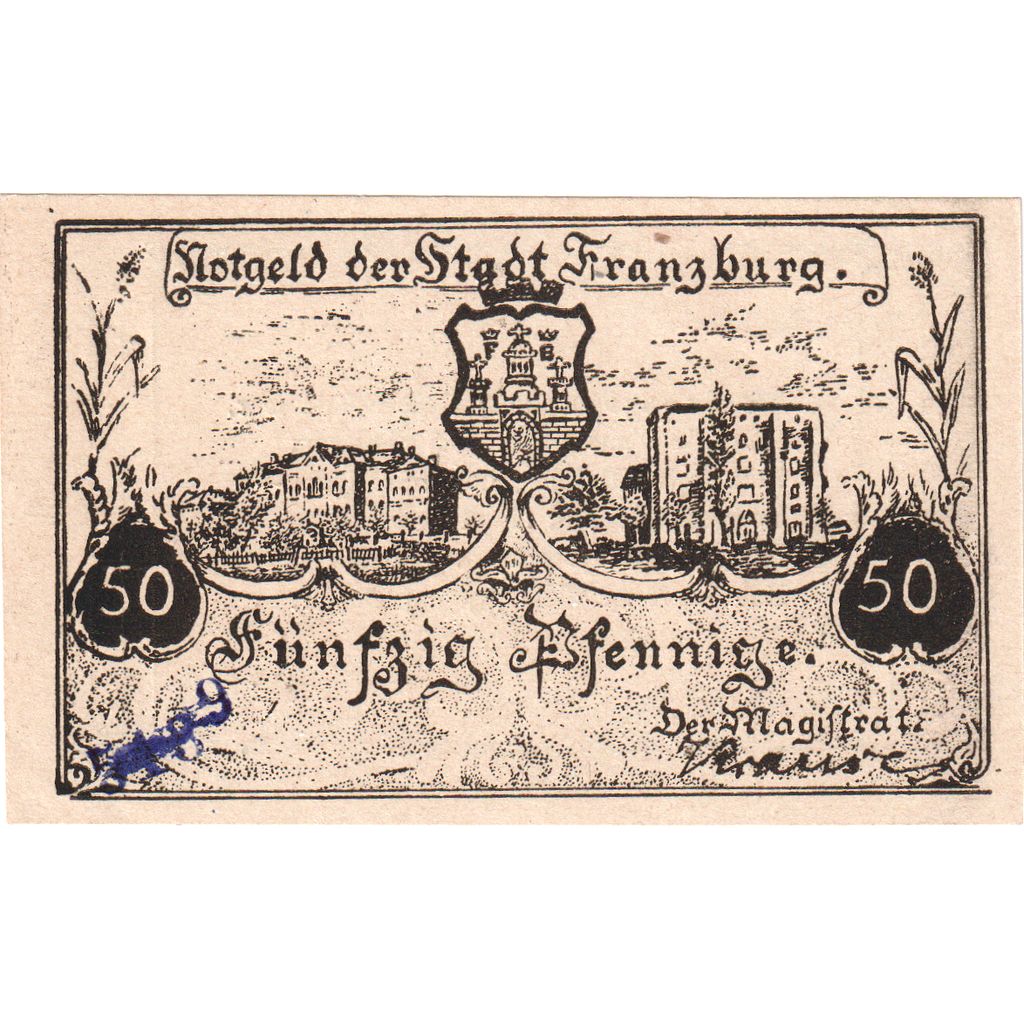 Niemcy, Franzburg, 50 Pfennig, UNC(63)
