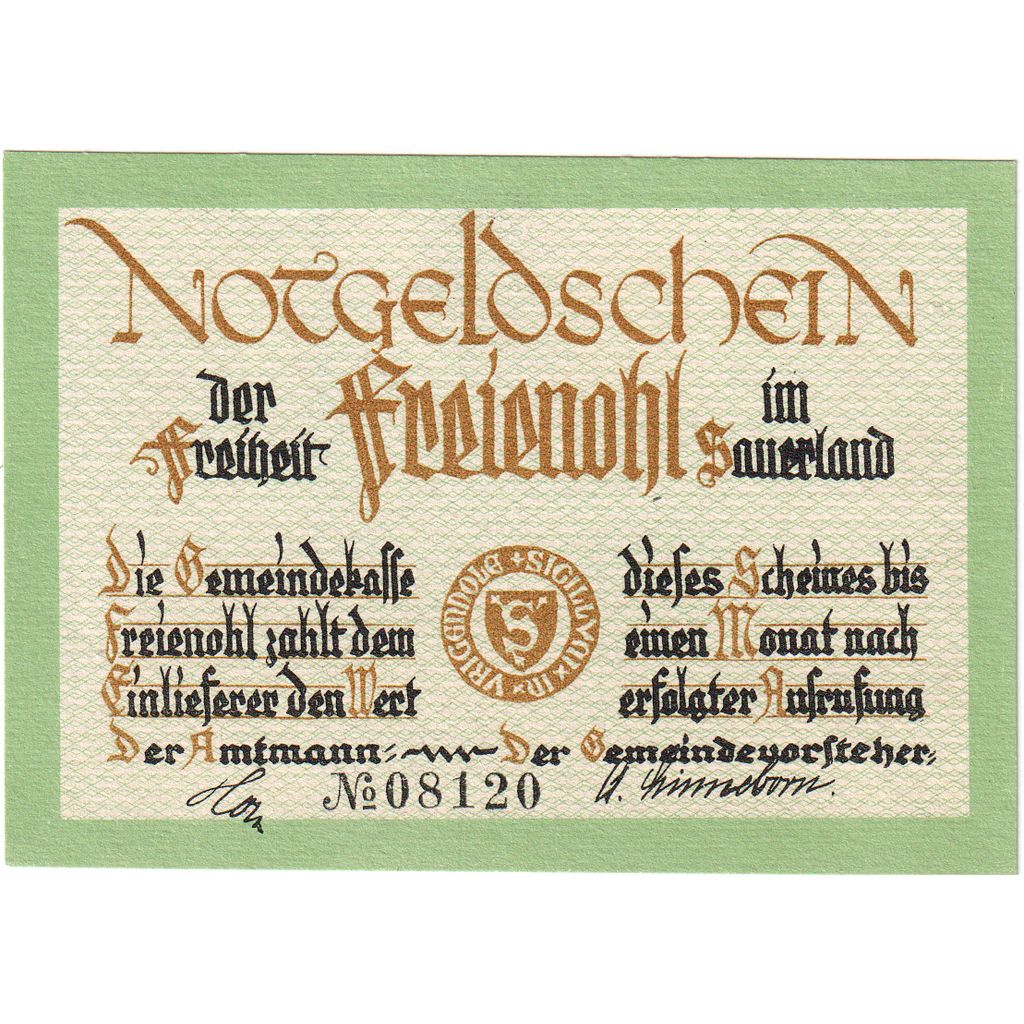 Alemania, Freienohl, 1 Mark, SC