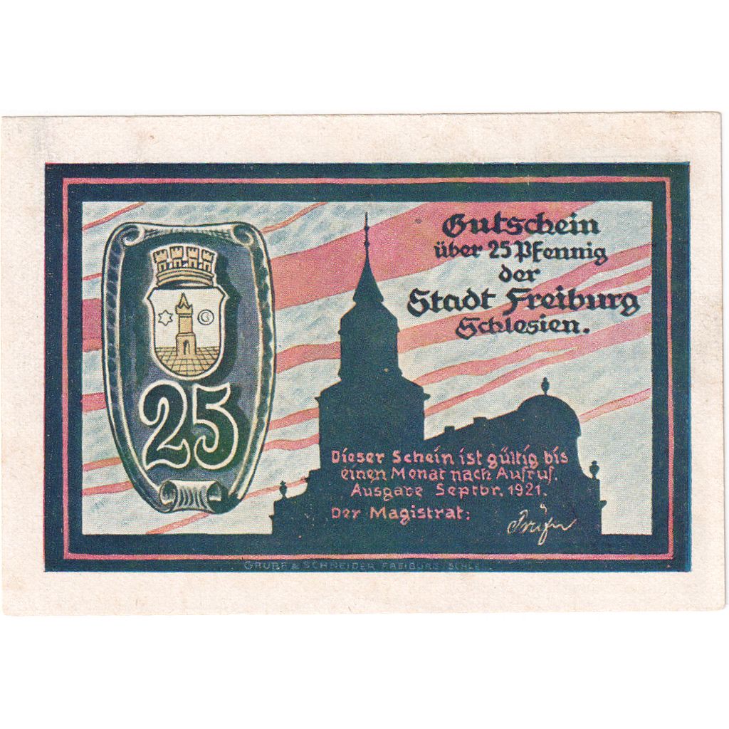 Alemania, Freiburg, 25 Pfennig, SC
