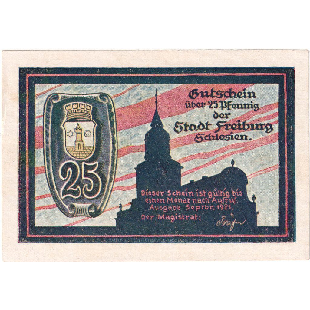 Deutschland, Freiburg, 25 Pfennig, UNZ-