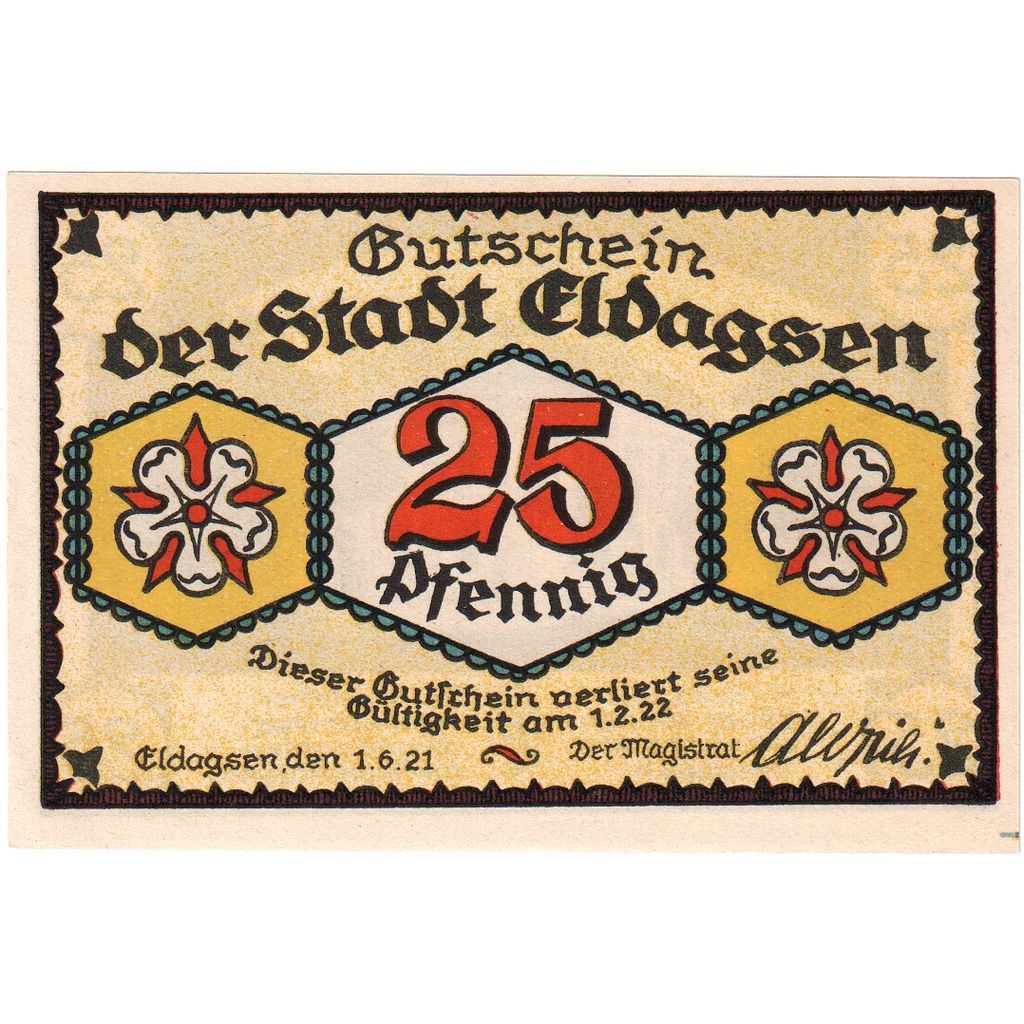 Deutschland, Eldagsen, 25 Pfennig, 1922-02-01, UNZ-