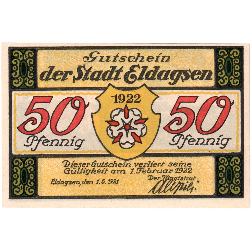 Deutschland, Eldagsen, 50 Pfennig, 1922-02-01, UNZ-