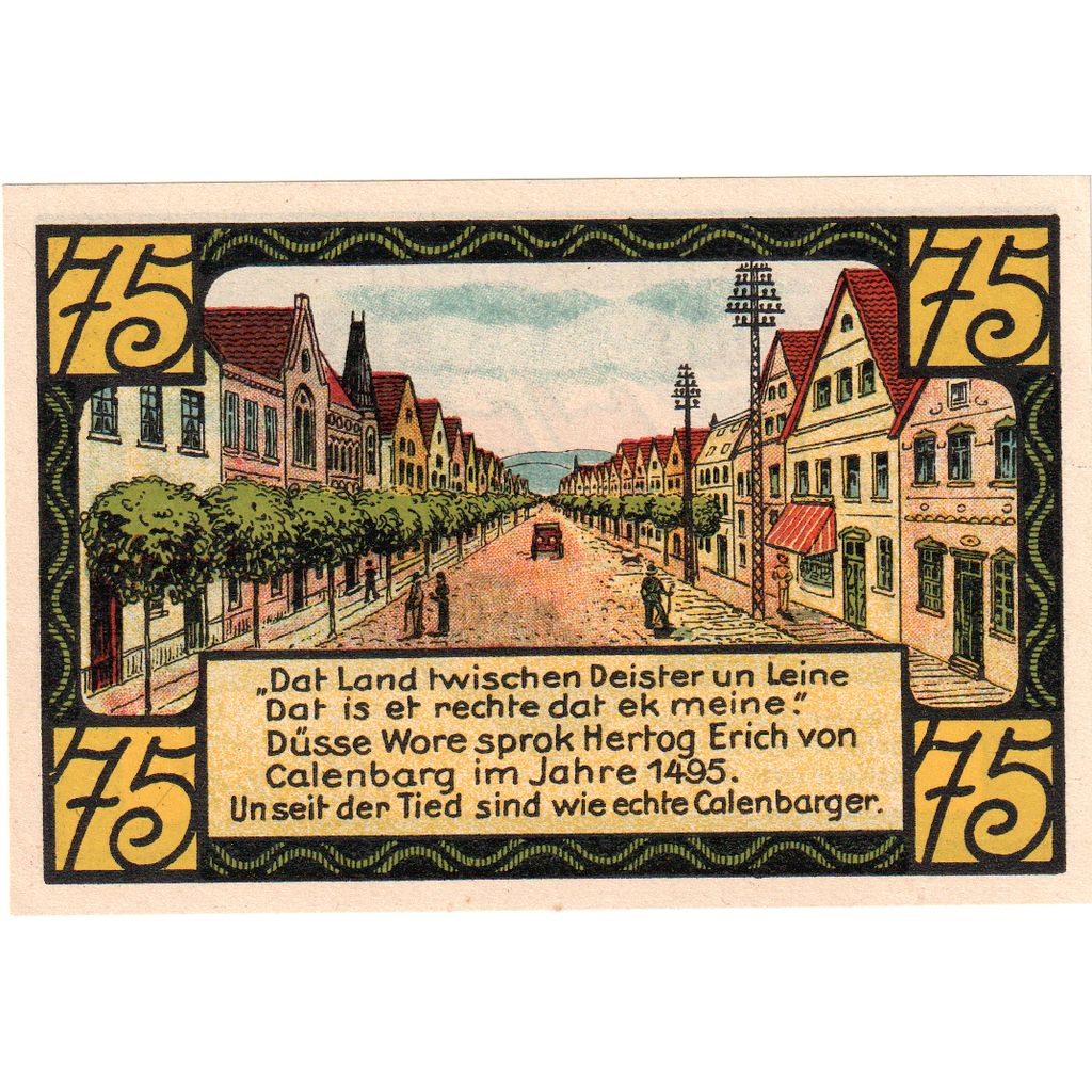 Niemcy, Eldagsen, 75 Pfennig, 1921-06-01, UNC(63)
