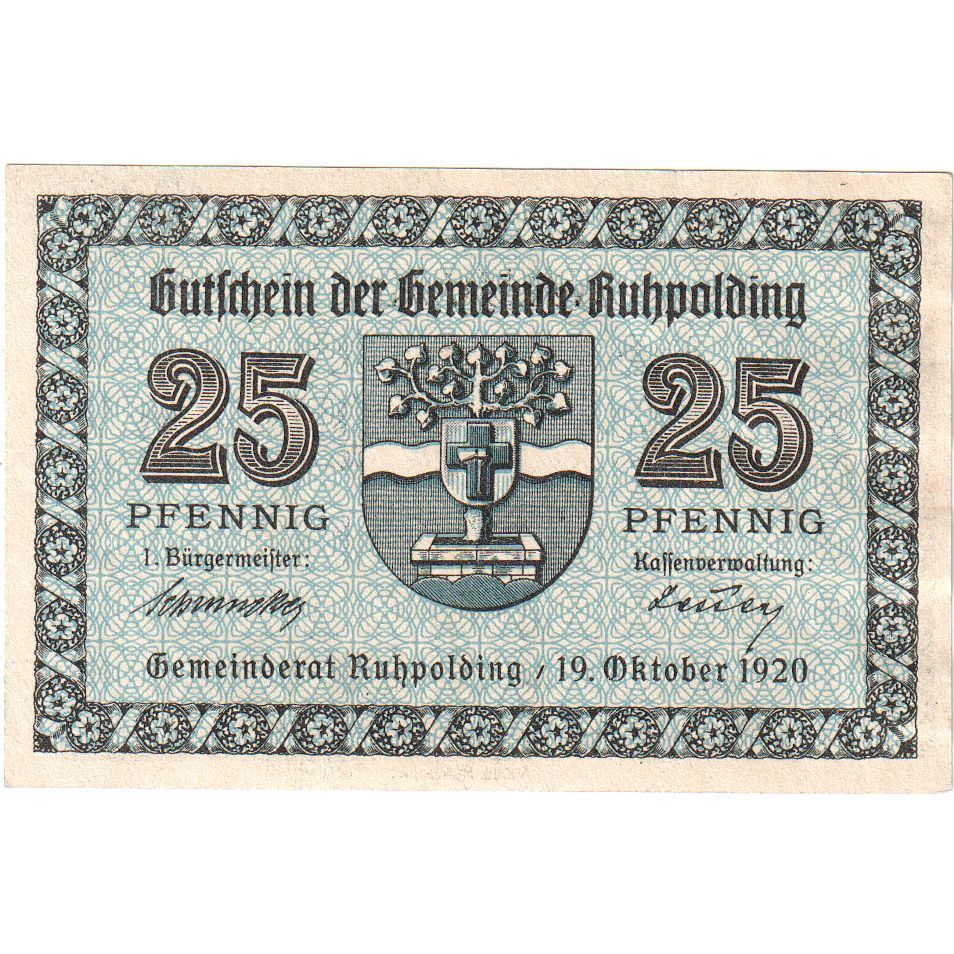 Alemanha, Ruhpolding, 25 Pfennig, 1920-10-19, UNC(63)