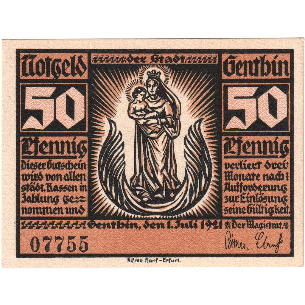 Alemanha, Genthin, 50 Pfennig, 1921-07-01, UNC(63)