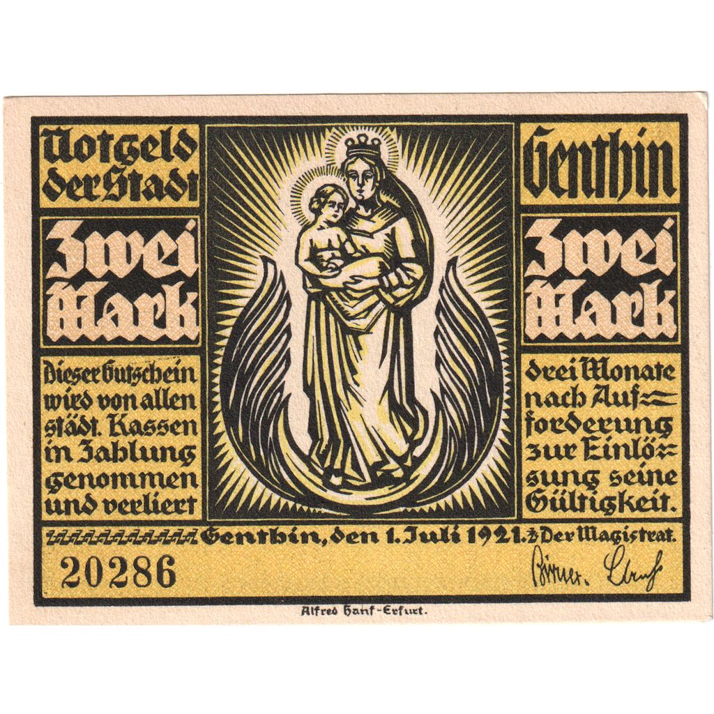 Deutschland, Genthin, 2 Mark, 1921-07-01, UNZ-