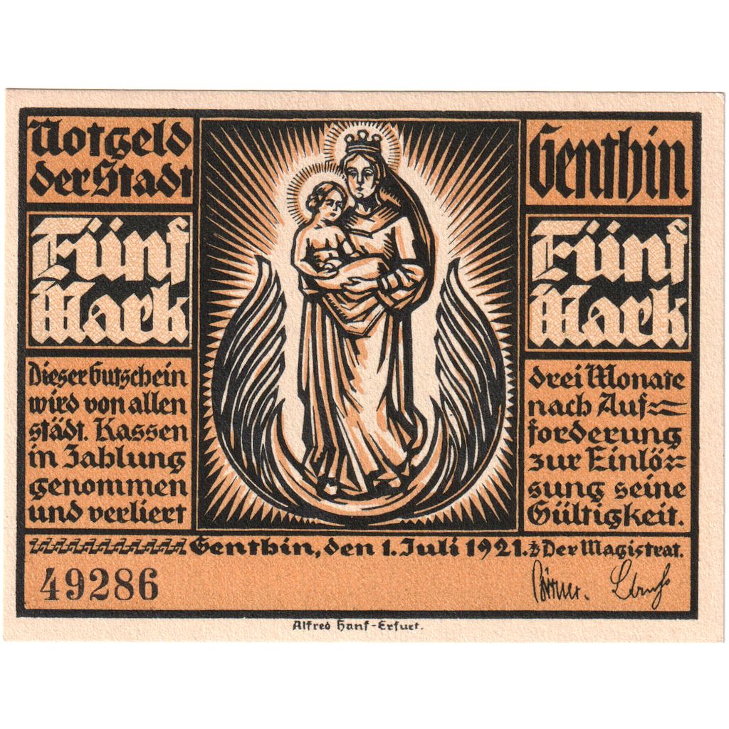Deutschland, Genthin, 5 Mark, 1921-07-01, UNZ-