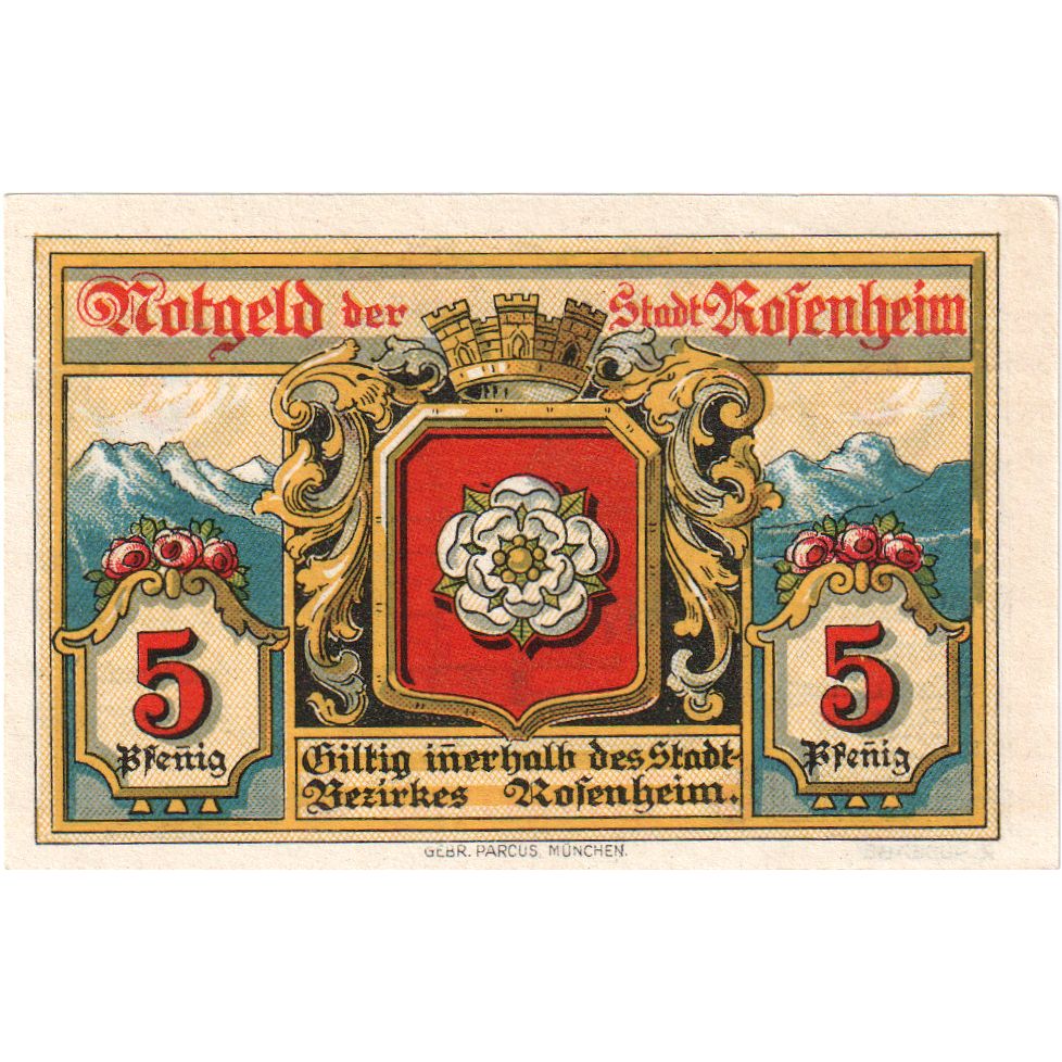 Alemanha, Rosenheim, 5 Pfennig, 1921-02-16, UNC(63)