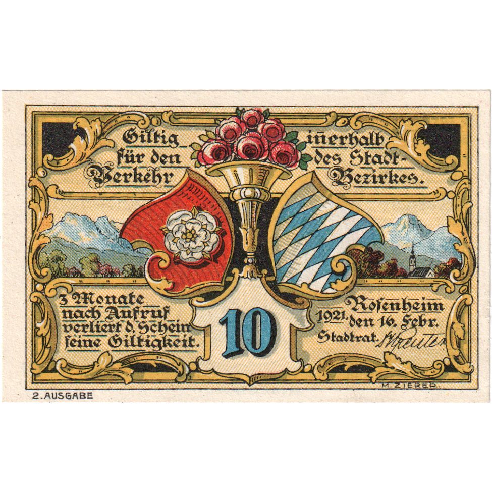 Duitsland, Rosenheim, 10 Pfennig, 1921-02-16, SPL