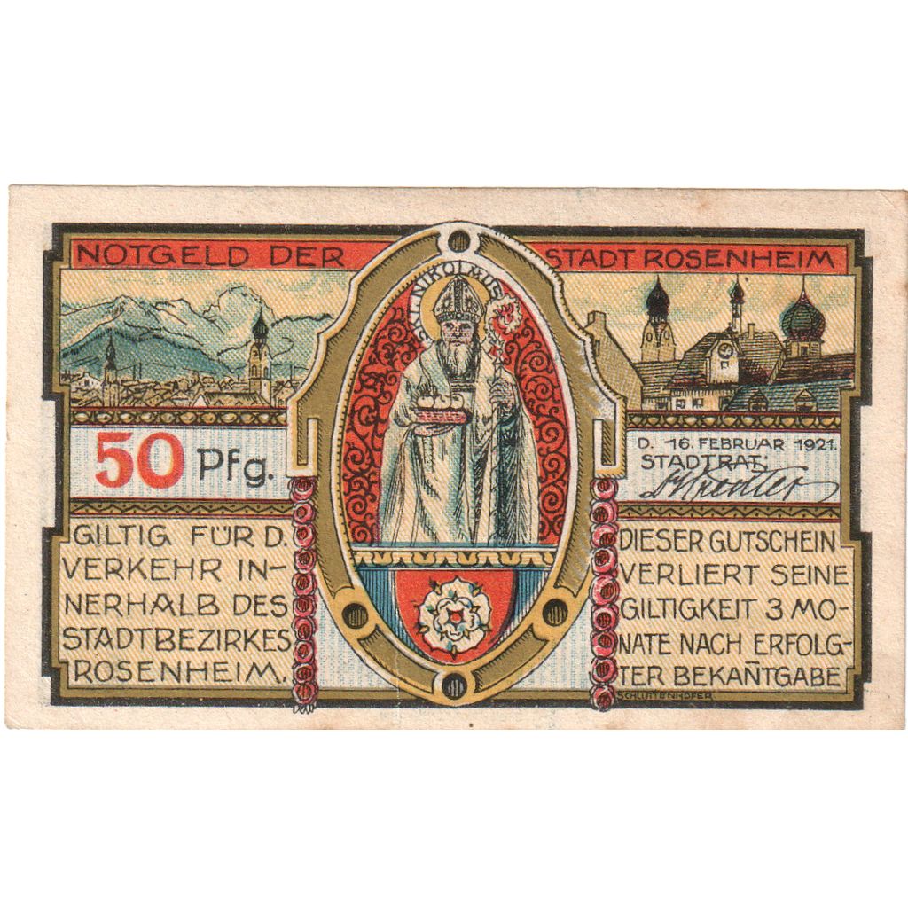 Duitsland, Rosenheim, 50 Pfennig, 1921-02-16, SPL