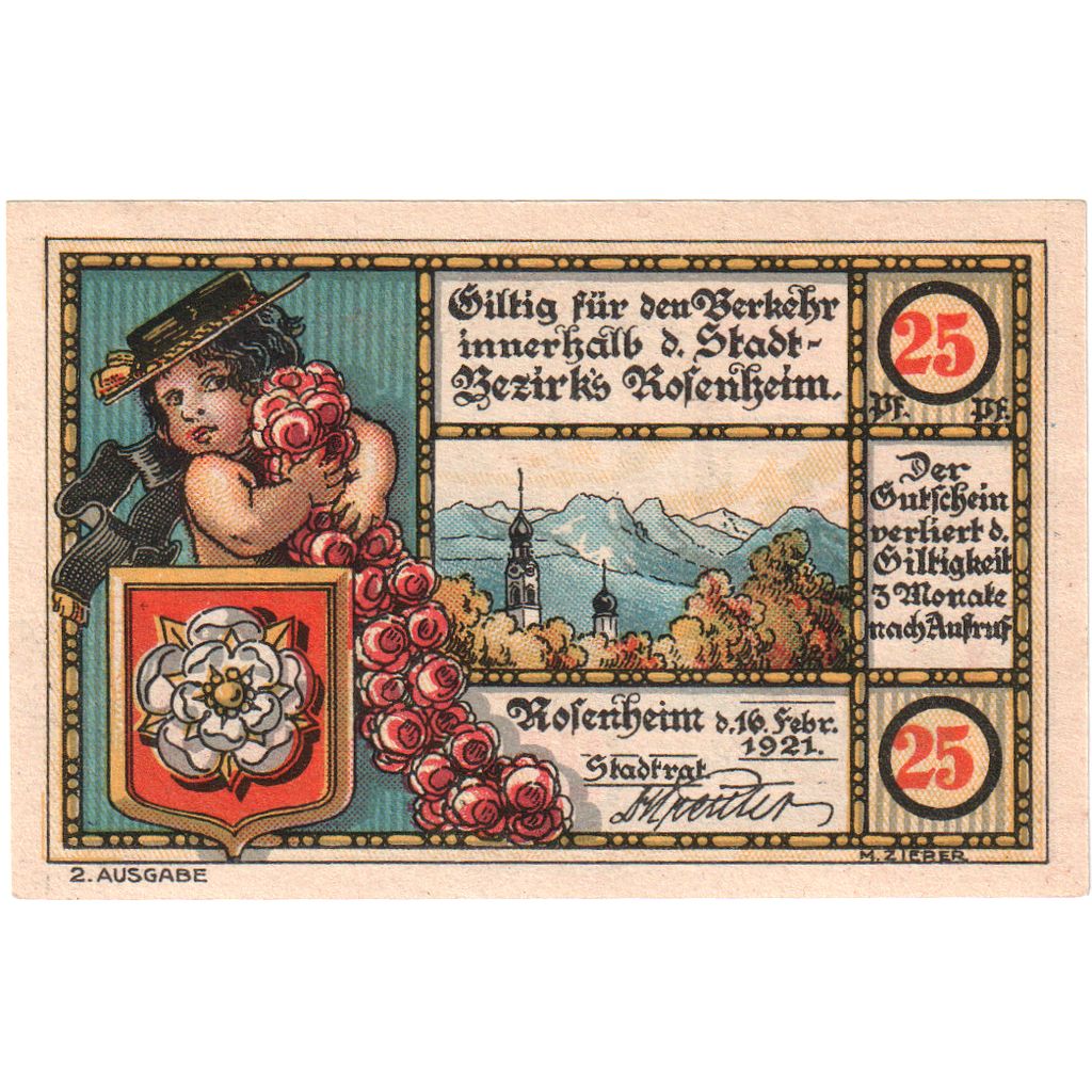 Duitsland, Rosenheim, 25 Pfennig, 1921-02-16, SPL