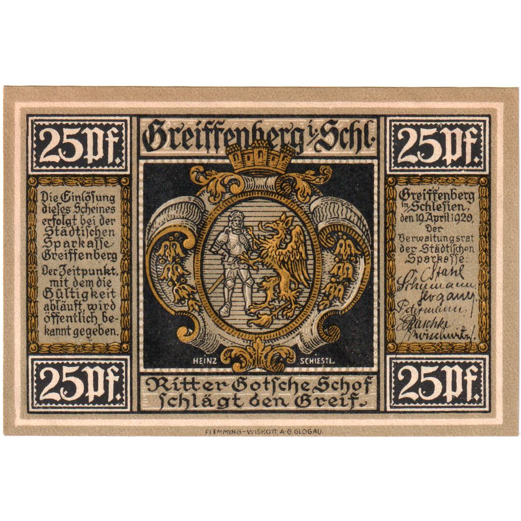 Germany, Greiffenberg, 25 Pfennig, 1920-04-19, UNC(63)