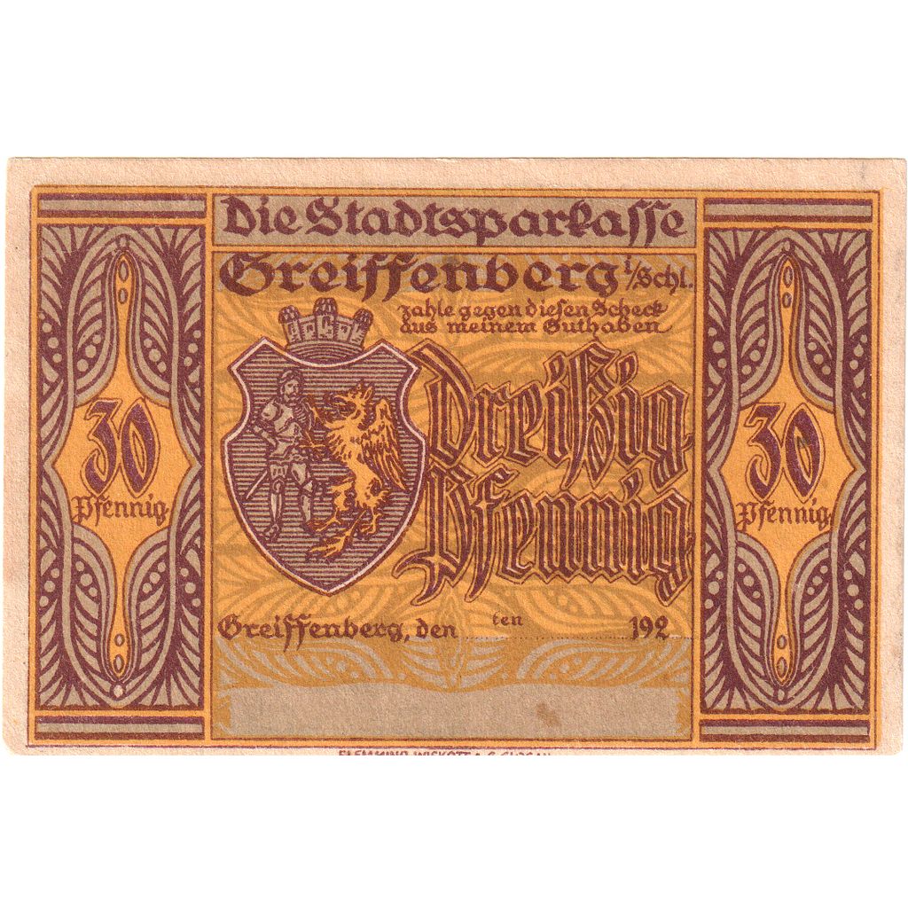 Germany, Greiffenberg, 30 Pfennig, AU(55-58)