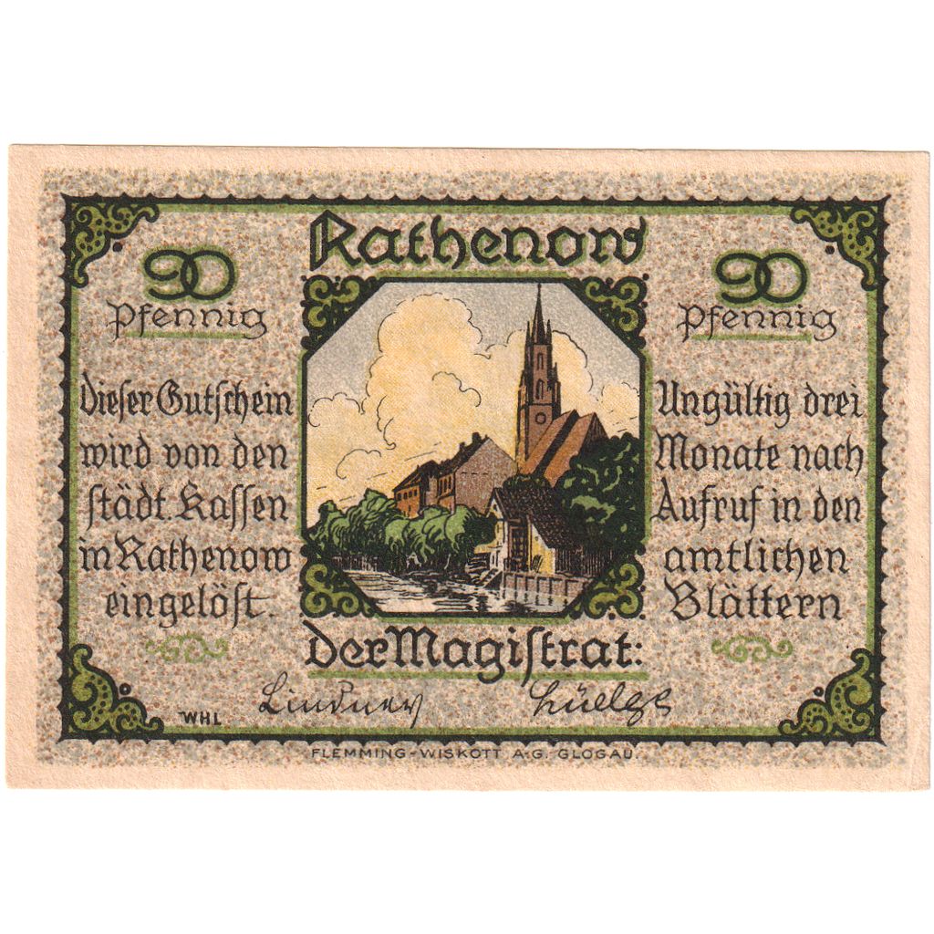 Duitsland, Rathenow, 90 Pfennig, SPL