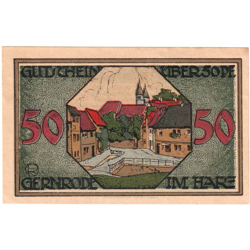Duitsland, Gernrode-Harz, 50 Pfennig, 1921-05-09, SPL