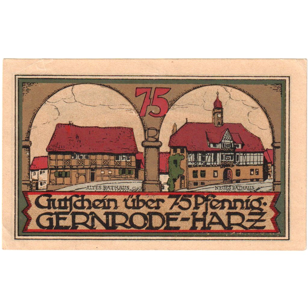 Alemania, Gernrode-Harz, 75 Pfennig, 1921-05-09, SC