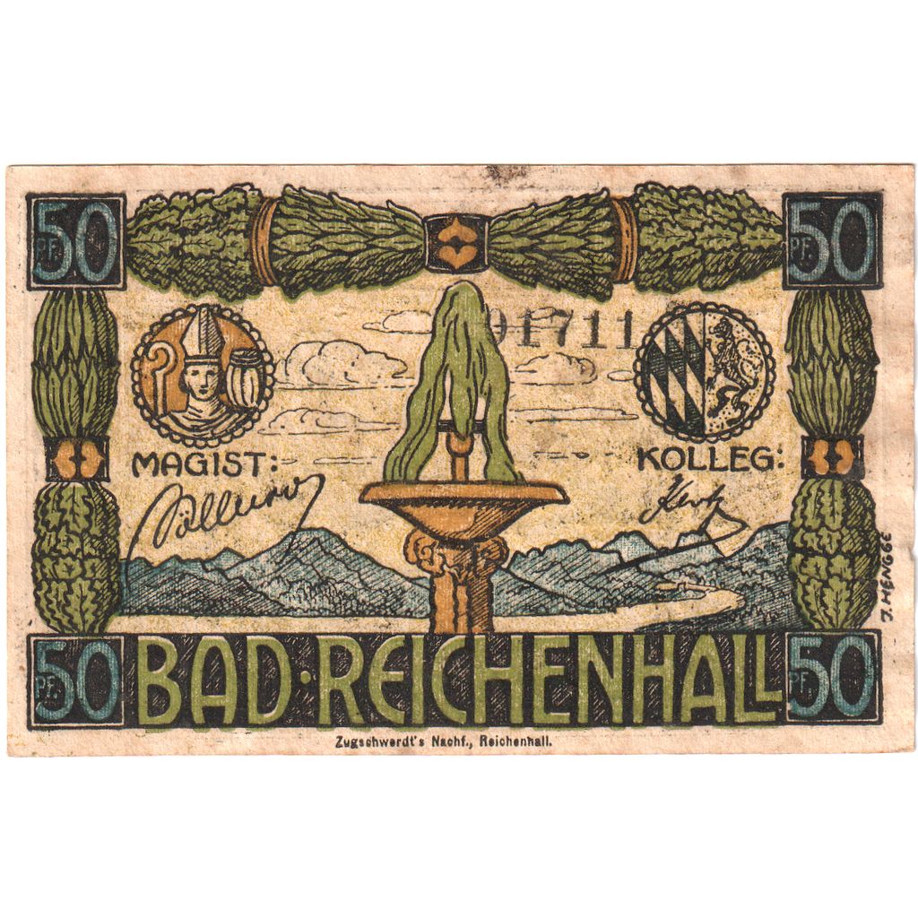 Duitsland, Bad Reichenhall, 50 Pfennig, TB+