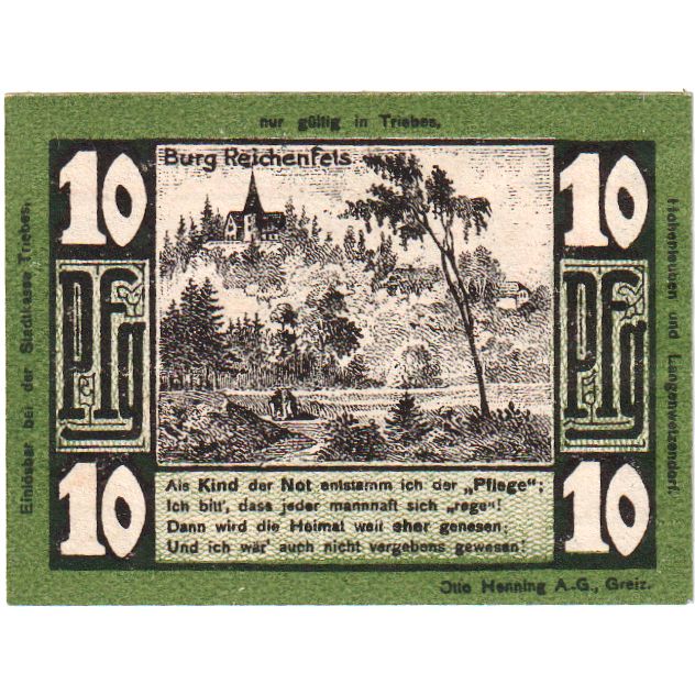 Duitsland, Reichenfels, 10 Pfennig, 1921-03-07, SPL