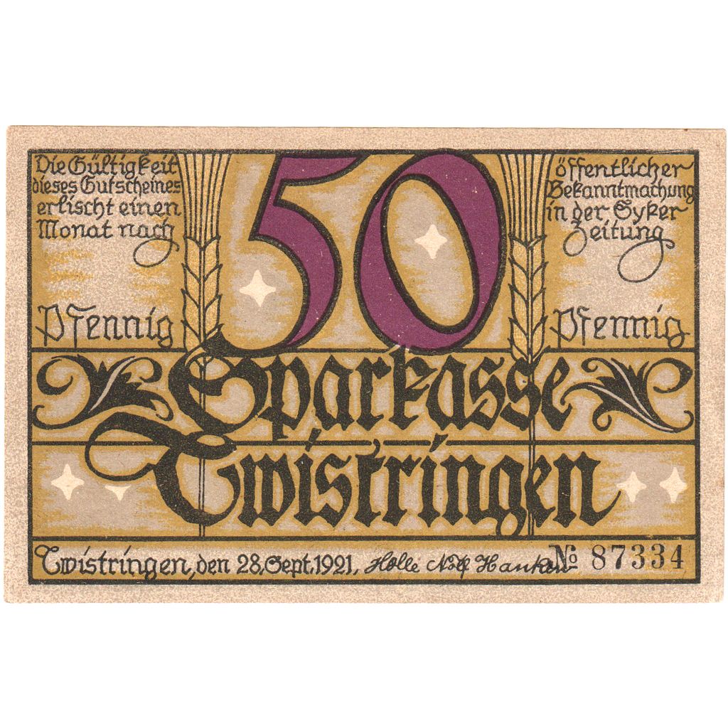 Duitsland, Twistringen, 50 Pfennig, SPL