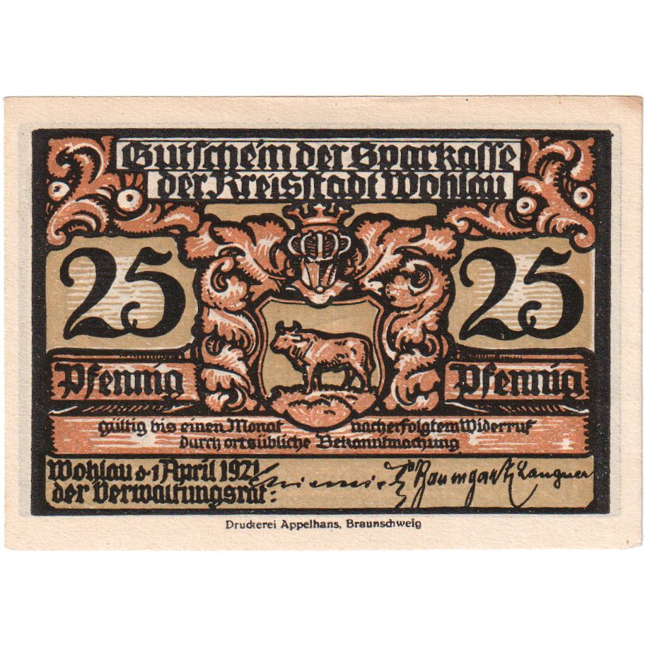Duitsland, Wohlau, 25 Pfennig, SPL