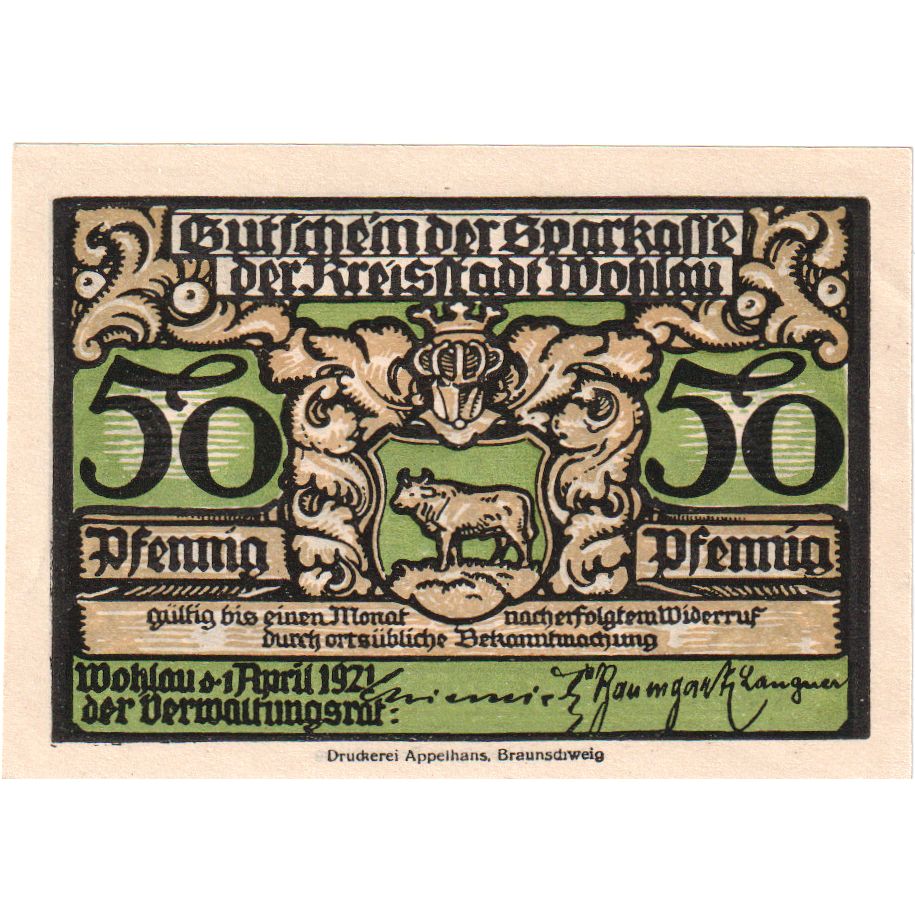 Deutschland, Wohlau, 50 Pfennig, UNZ-