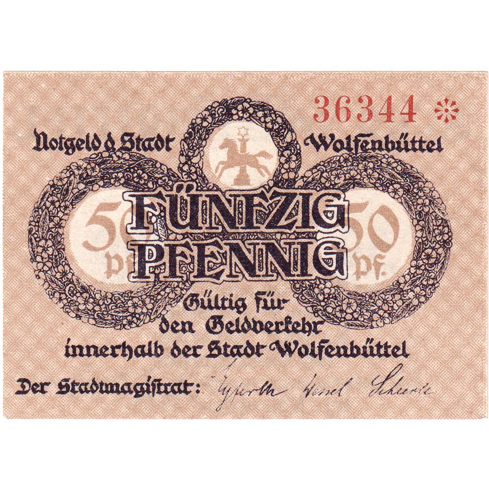 Germania, Wolfenbuttel, 50 Pfennig, 1918-11-01, SPL