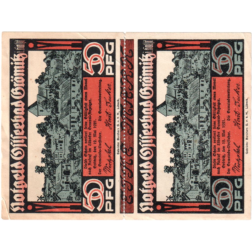 Alemania, Gromitz, 1 Mark, 1921-05-12, MBC