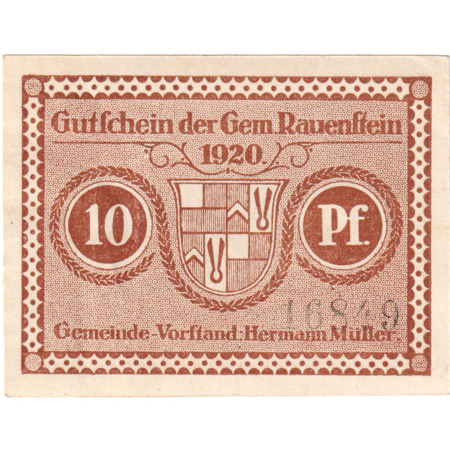Germania, Rauenstein, 10 Pfennig, SPL
