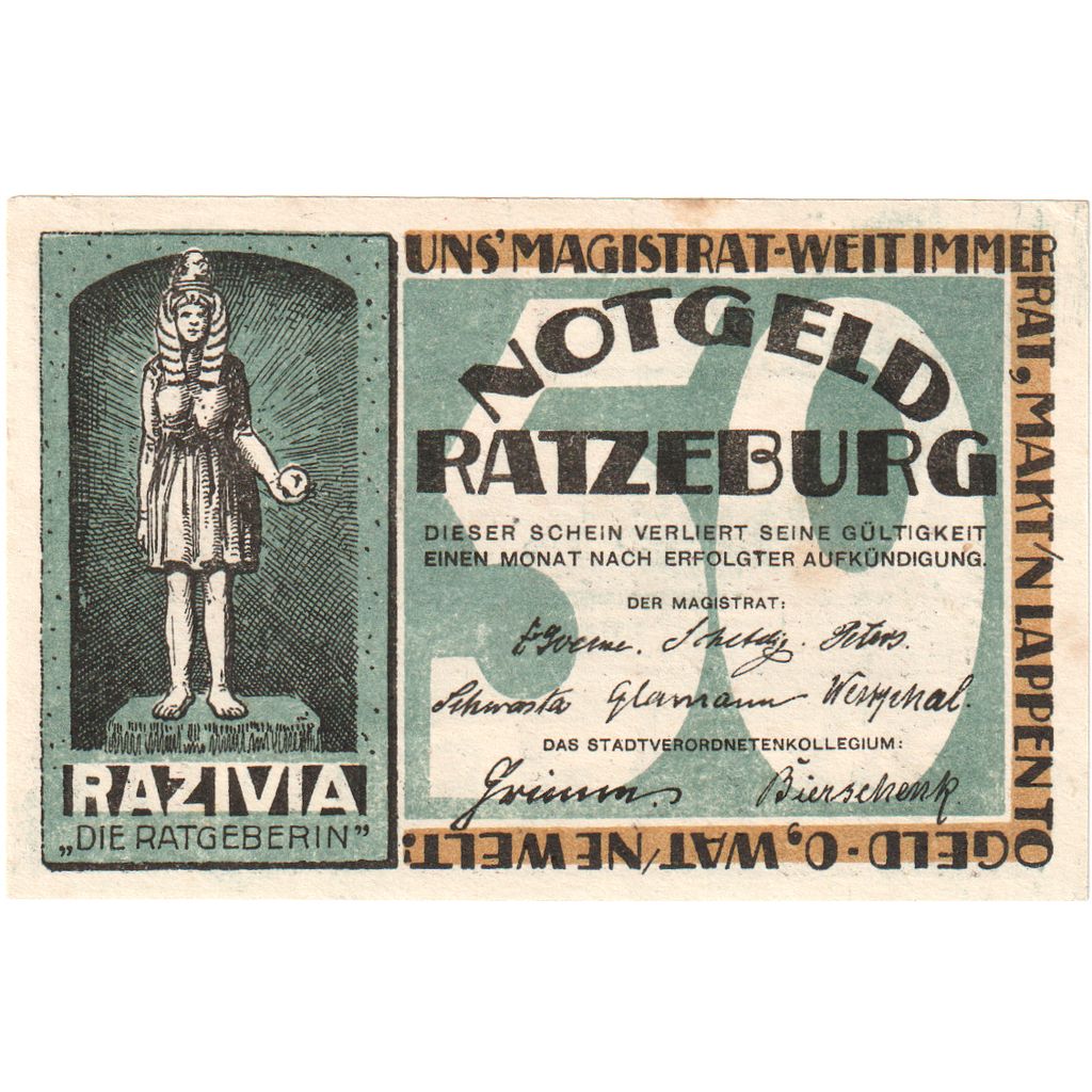 Duitsland, Ratzeburg, 50 Pfennig, SUP