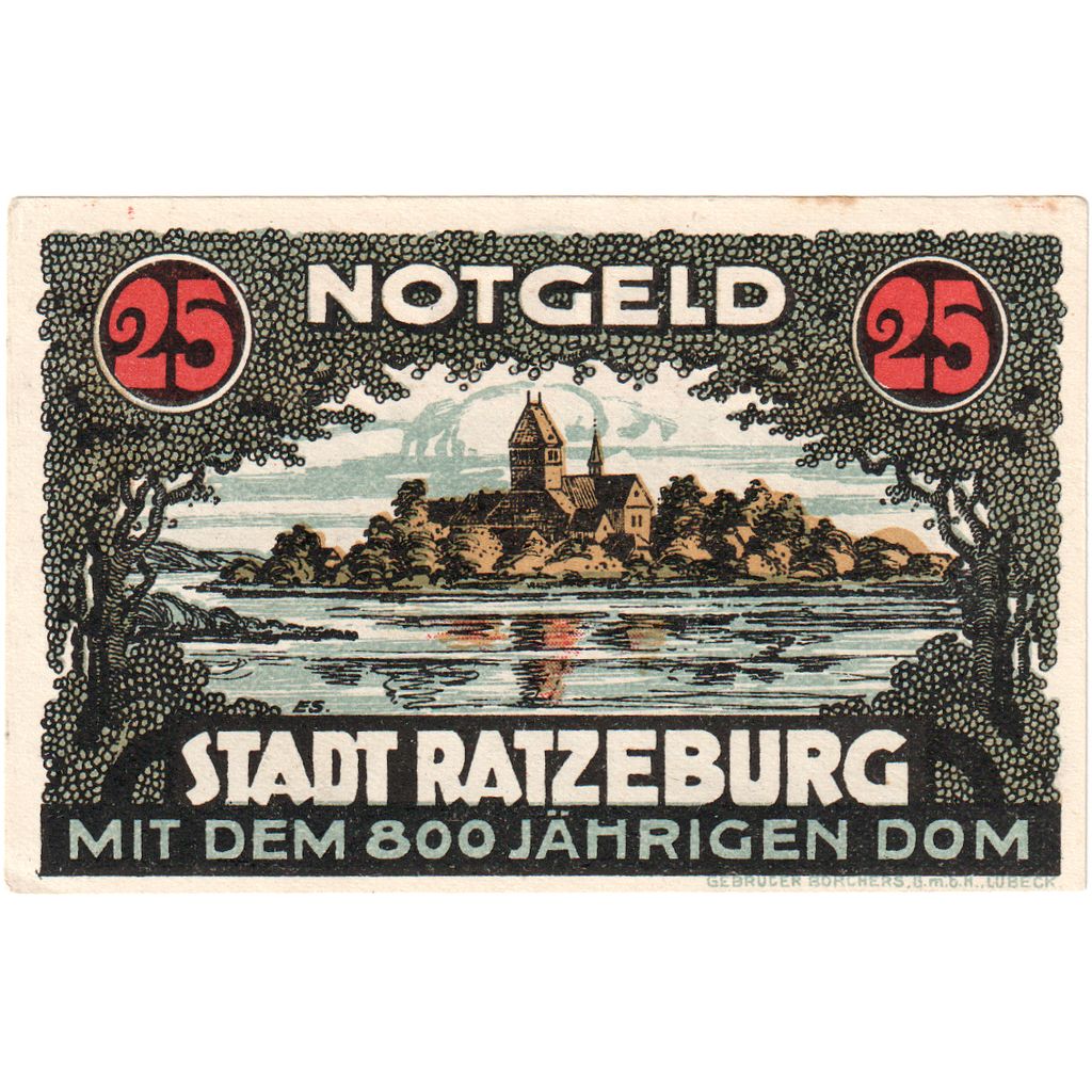 Germania, Ratzeburg, 25 Pfennig, SPL-