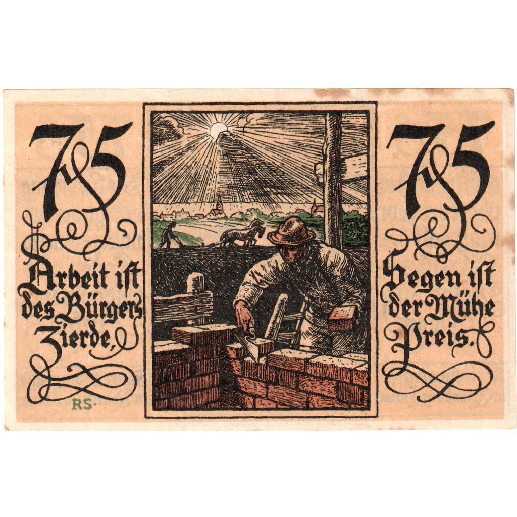 Germany, Rotenburg i Hann, 75 Pfennig, AU(55-58)