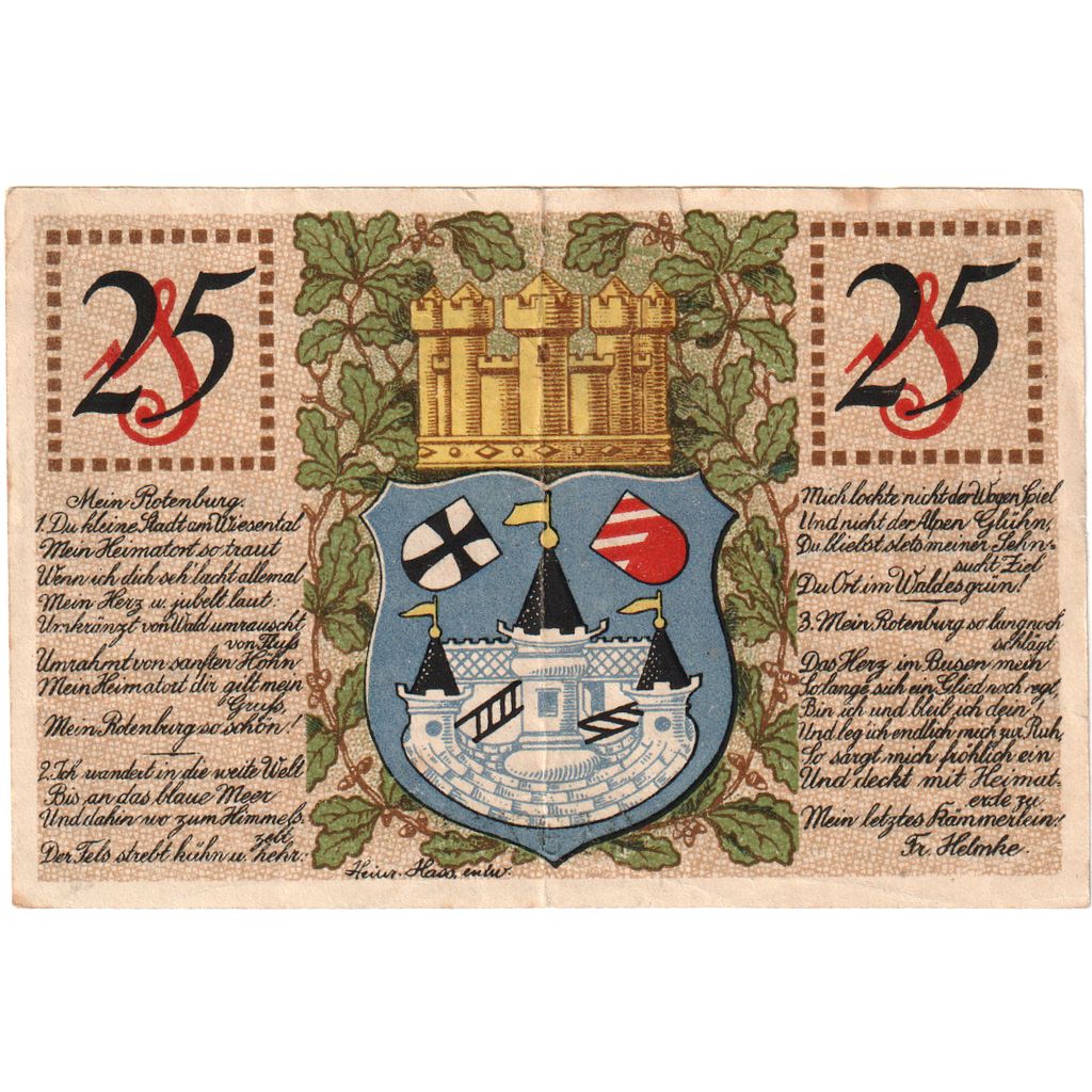 Germany, Rotenburg i Hann, 25 Pfennig, 1920-01-01, VF(20-25)