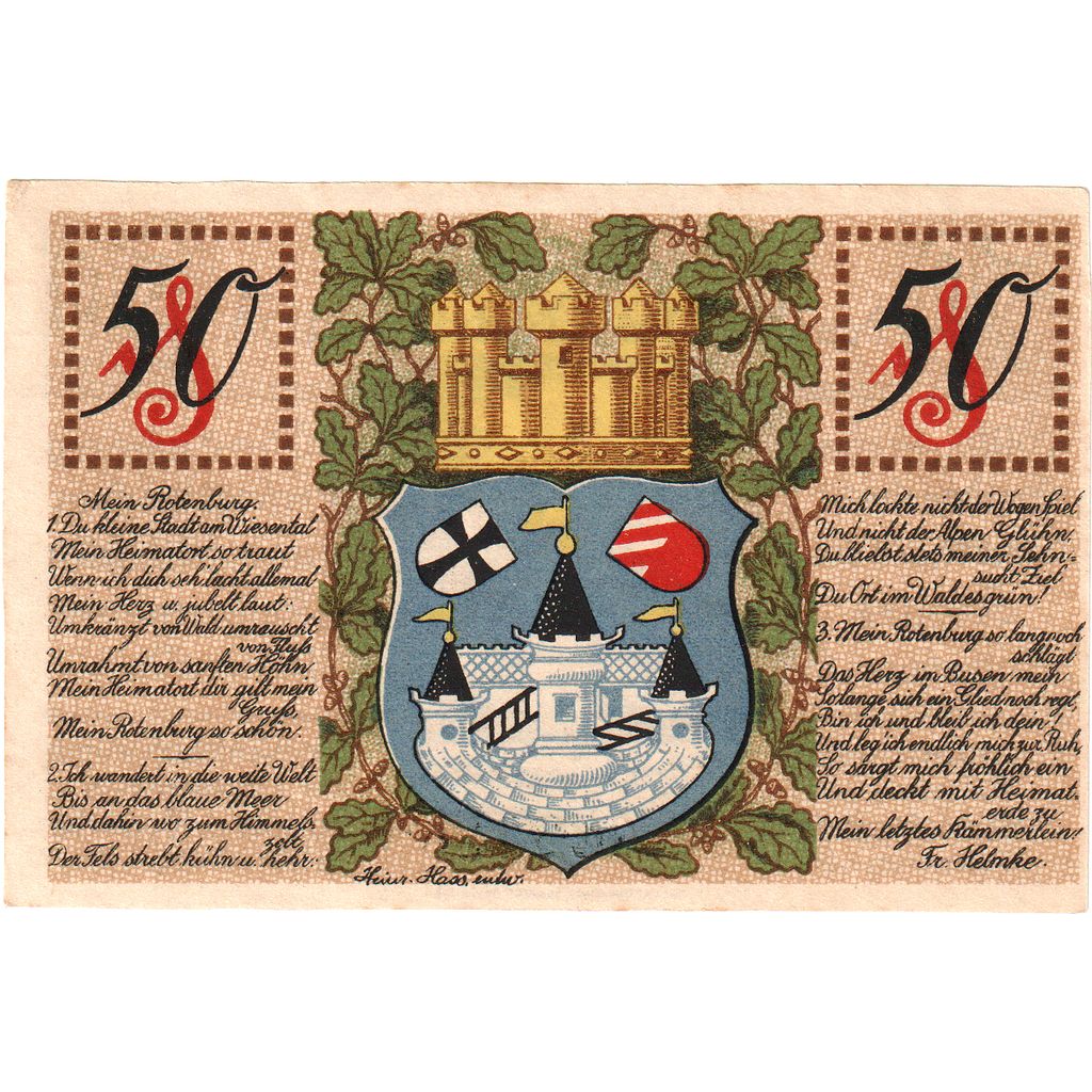Germany, Rotenburg i Hann, 50 Pfennig, 1920-01-01, AU(55-58)