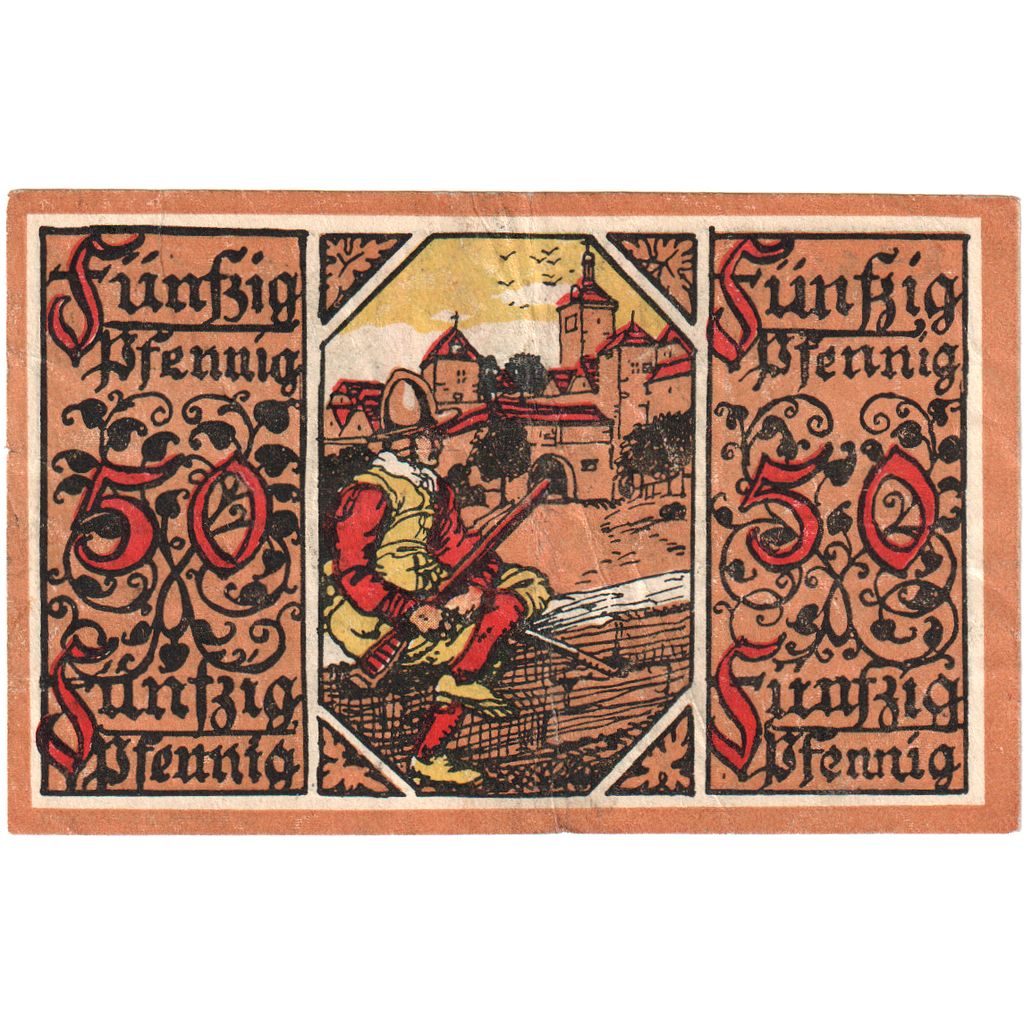 Germany, Rothenburg, 50 Pfennig, 1918-10-30, EF(40-45)