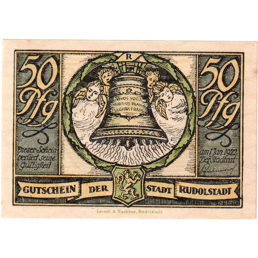 Germany, Rudolstadt, 50 Pfennig, 1922-01-01, UNC(63)