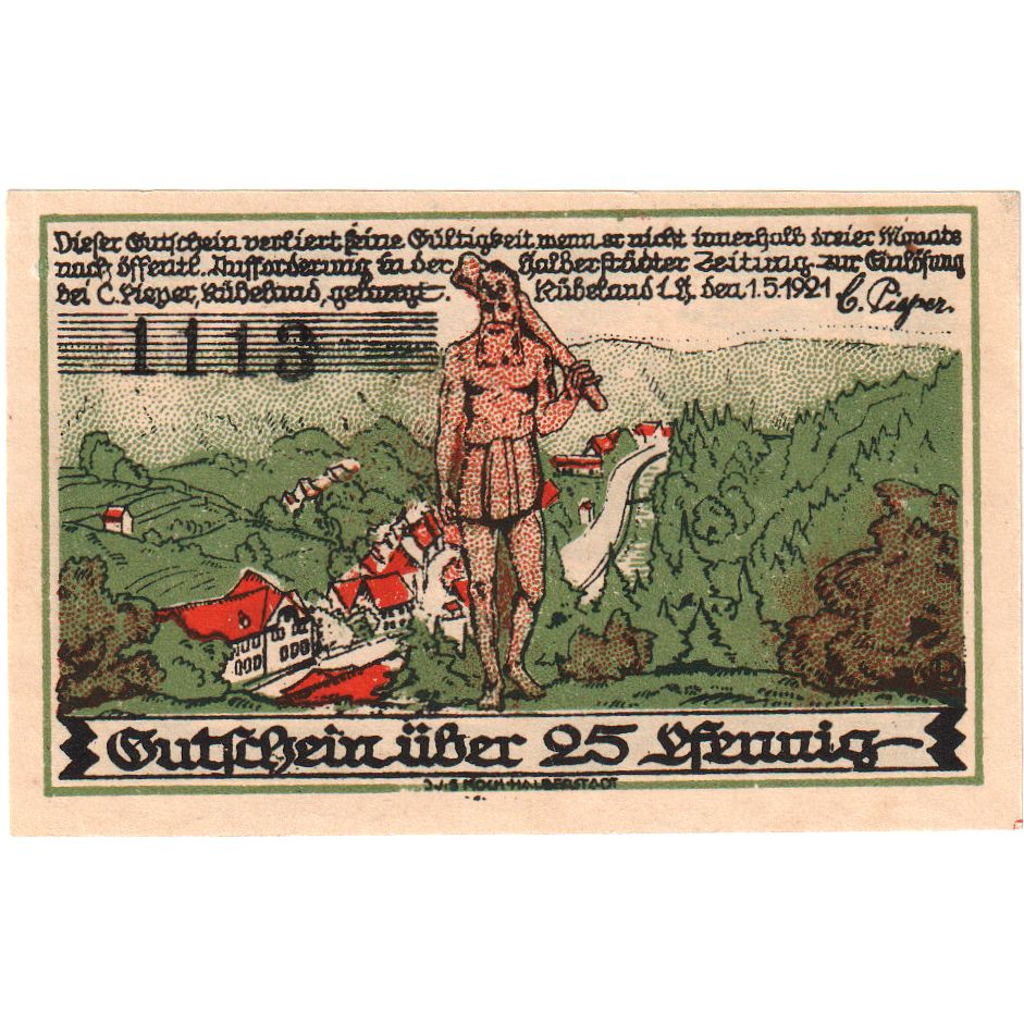 Niemcy, Rübeland, 25 Pfennig, 1921-05-01, UNC(63)