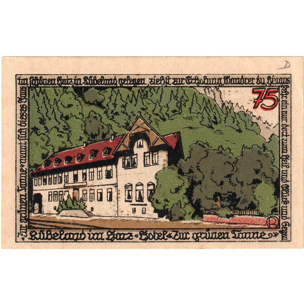 Allemagne, Rübeland, 75 Pfennig, 1921-05-01, SPL