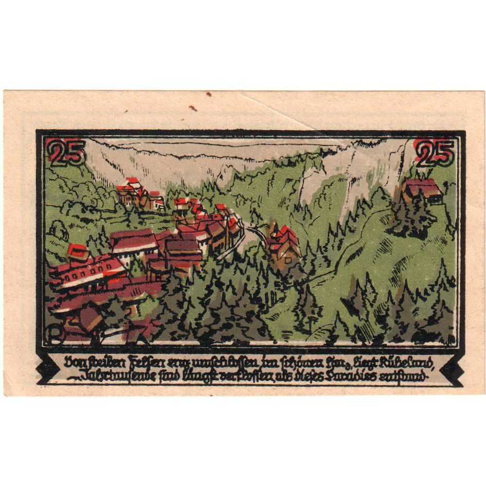 Germania, Rübeland, 25 Pfennig, 1921-05-01, SPL