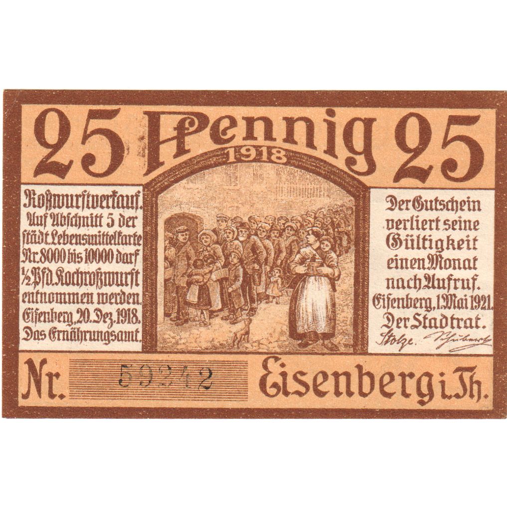 Germany, Eisenberg, 25 Pfennig, UNC(63)
